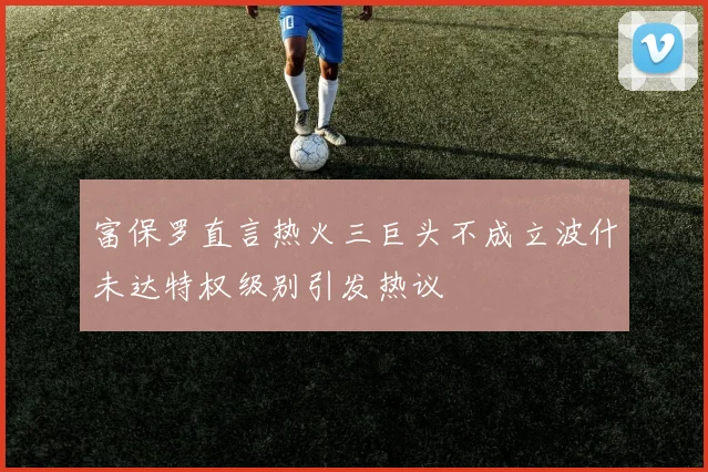 富保罗直言热火三巨头不成立波什未达特权级别引发热议